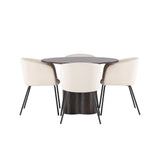 OliviaJídelní stůl-Mocca/MoccaVeneer+BeritChair-Black/BeigeVelvet_4