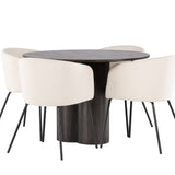 OliviaJídelní stůl-Mocca/MoccaVeneer+BeritChair-Black/BeigeVelvet_4