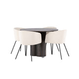 OliviaJídelní stůl-Mocca/MoccaVeneer+BeritChair-Black/BeigeVelvet_4