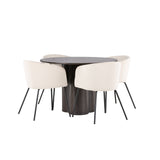 OliviaJídelní stůl-Mocca/MoccaVeneer+BeritChair-Black/BeigeVelvet_4