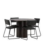 OliviaJídelní stůl-Mocca/MoccaVeneer+KenthChair-Black/BlackPU_4