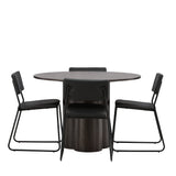 OliviaJídelní stůl-Mocca/MoccaVeneer+KenthChair-Black/BlackPU_4