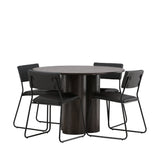 OliviaJídelní stůl-Mocca/MoccaVeneer+KenthChair-Black/BlackPU_4