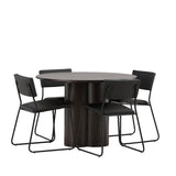 OliviaJídelní stůl-Mocca/MoccaVeneer+KenthChair-Black/BlackPU_4