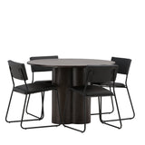OliviaJídelní stůl-Mocca/MoccaVeneer+KenthChair-Black/BlackPU_4