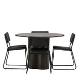 OliviaJídelní stůl-Mocca/MoccaVeneer+KenthChair-Black/BlackPU_4