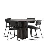 OliviaJídelní stůl-Mocca/MoccaVeneer+KenthChair-Black/BlackPU_4