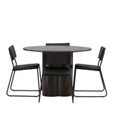 OliviaJídelní stůl-Mocca/MoccaVeneer+KenthChair-Black/BlackPU_4