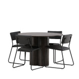 OliviaJídelní stůl-Mocca/MoccaVeneer+KenthChair-Black/BlackPU_4