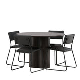 OliviaJídelní stůl-Mocca/MoccaVeneer+KenthChair-Black/BlackPU_4