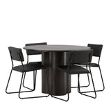 OliviaJídelní stůl-Mocca/MoccaVeneer+KenthChair-Black/BlackPU_4