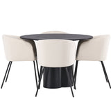 OliviaJídelní stůl-Černá/BlackVeneer+BeritChair-Černá/BéžováVelvet_4