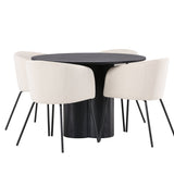 OliviaJídelní stůl-Černá/BlackVeneer+BeritChair-Černá/BéžováVelvet_4