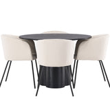OliviaJídelní stůl-Černá/BlackVeneer+BeritChair-Černá/BéžováVelvet_4