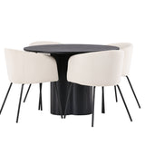 OliviaJídelní stůl-Černá/BlackVeneer+BeritChair-Černá/BéžováVelvet_4