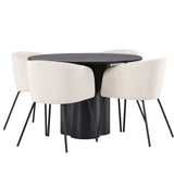 OliviaJídelní stůl-Černá/BlackVeneer+BeritChair-Černá/BéžováVelvet_4