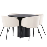 OliviaJídelní stůl-Černá/BlackVeneer+BeritChair-Černá/BéžováVelvet_4