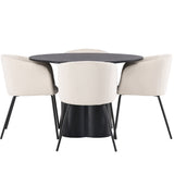 OliviaJídelní stůl-Černá/BlackVeneer+BeritChair-Černá/BéžováVelvet_4