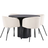 OliviaJídelní stůl-Černá/BlackVeneer+BeritChair-Černá/BéžováVelvet_4