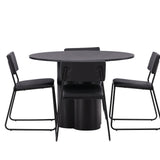 OliviaJídelní stůl-Černá/BlackVeneer+KenthChair-Black/BlackPU_4