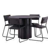 OliviaJídelní stůl-Černá/BlackVeneer+KenthChair-Black/BlackPU_4