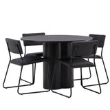 OliviaJídelní stůl-Černá/BlackVeneer+KenthChair-Black/BlackPU_4