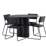 OliviaJídelní stůl-Černá/BlackVeneer+KenthChair-Black/BlackPU_4