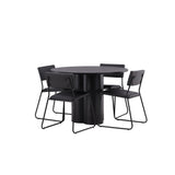OliviaJídelní stůl-Černá/BlackVeneer+KenthChair-Black/BlackPU_4
