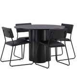 OliviaJídelní stůl-Černá/BlackVeneer+KenthChair-Black/BlackPU_4