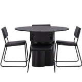 OliviaJídelní stůl-Černá/BlackVeneer+KenthChair-Black/BlackPU_4