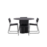 OliviaJídelní stůl-Černá/BlackVeneer+KenthChair-Black/BlackPU_4