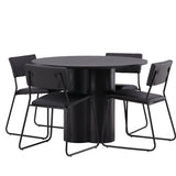 OliviaJídelní stůl-Černá/BlackVeneer+KenthChair-Black/BlackPU_4