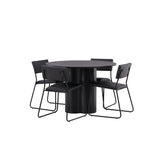 OliviaJídelní stůl-Černá/BlackVeneer+KenthChair-Black/BlackPU_4
