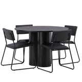 OliviaJídelní stůl-Černá/BlackVeneer+KenthChair-Black/BlackPU_4