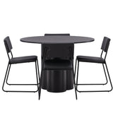 OliviaJídelní stůl-Černá/BlackVeneer+KenthChair-Black/BlackPU_4