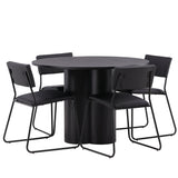 OliviaJídelní stůl-Černá/BlackVeneer+KenthChair-Black/BlackPU_4