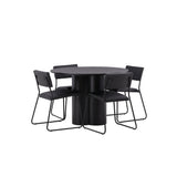 OliviaJídelní stůl-Černá/BlackVeneer+KenthChair-Black/BlackPU_4