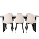 Jídelní stůl Vail - černá / kouřová černá MDF + jídelní židle Polar - černé nohy / béžový samet _6