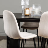 Jídelní stůl Vail - černá / kouřová černá MDF + jídelní židle Polar - černé nohy / béžový samet _6