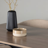 Jídelní stůl Tempe – černá / ořechová MDF + židle Berit – černá / béžová látka (polyesterové prádlo) _4