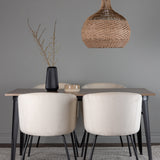 Jídelní stůl Tempe - černá / ořechová MDF + židle Berit - černá / béžový samet _4