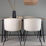 Jídelní stůl Tempe - černá / ořechová MDF + židle Berit - černá / béžový samet _4