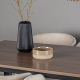 Jídelní stůl Tempe - černá / ořechová MDF + židle Berit - černá / béžový samet _4