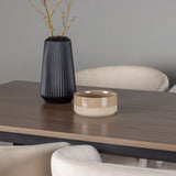 Jídelní stůl Tempe - černá / ořechová MDF + židle Berit - černá / béžový samet _4