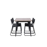Jídelní stůl Tempe - Černá / Ořech MDF + Židle Kenth - Černá / Černá PU _4