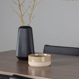 Jídelní stůl Tempe - Černá / Ořech MDF + Židle Kenth - Černá / Černá PU _4