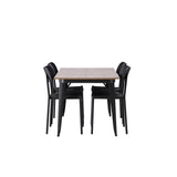 Jídelní stůl Tempe - Černá / Ořech MDF + Jídelní židle Polly - Černá / Černá _4