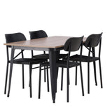 Jídelní stůl Tempe - Černá / Ořech MDF + Jídelní židle Polly - Černá / Černá _4