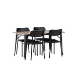 Jídelní stůl Tempe - Černá / Ořech MDF + Jídelní židle Polly - Černá / Černá _4