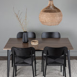 Jídelní stůl Tempe - Černá / Ořech MDF + Jídelní židle Polly - Černá / Černá _4